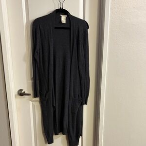 Matty M Charcoal Open Front Cardigan